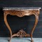 oak regency consol table with marble top