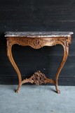 oak regency consol table with marble top