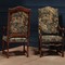 antique oak armchairs set XXth C