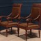 antique oak and leather armchairs