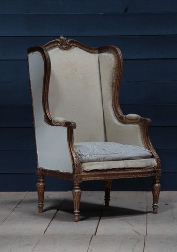 антикварная мебель - кресло бержер из золоченого дерева