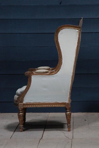 винтажная мебель - кресло бержер из золоченого дерева