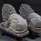 Antique pair concrete garden lions