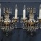 Pair brass and crystal sconces