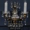 Pair brass and crystal sconces