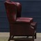 Winged leather chesterfield library chair