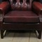 Winged leather chesterfield library chair