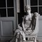 Marble statue of seating Joséphine Bonaparte