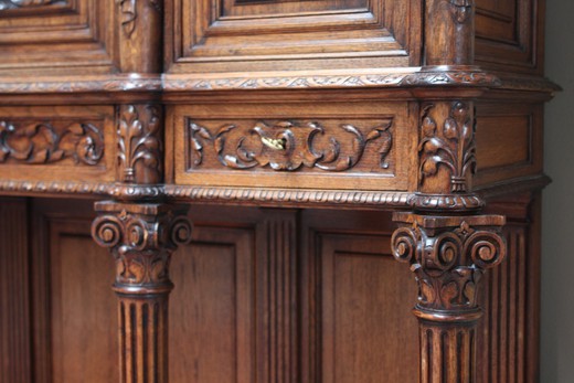 vintage cabinet in wood with carving