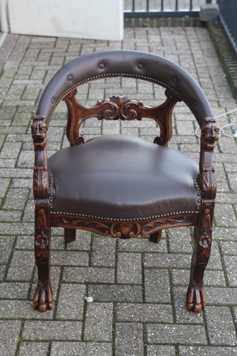 furniture antique leather armchair