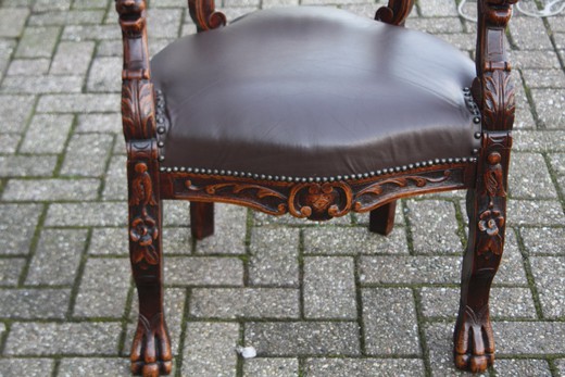 antique furniture leather armchair
