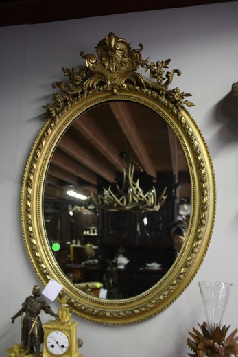 old oval mirror 19 century