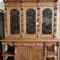 antique carved wood and leaded glass buffet