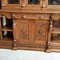 antique carved wood and leaded glass buffet