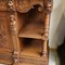 antique carved wood and leaded glass buffet