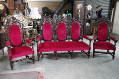 antique hunting style sofa set