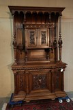 antique carved walnut buffet