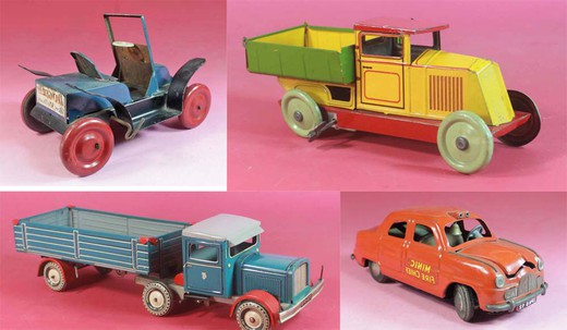 set of antique toy cars