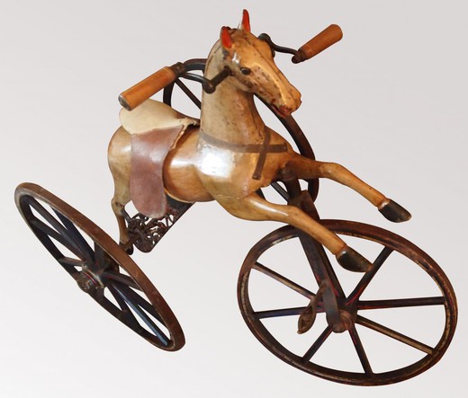 old ride-on horse painted wood