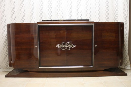 мебель из розового дерева - сервант антик с мрамором, 20 век