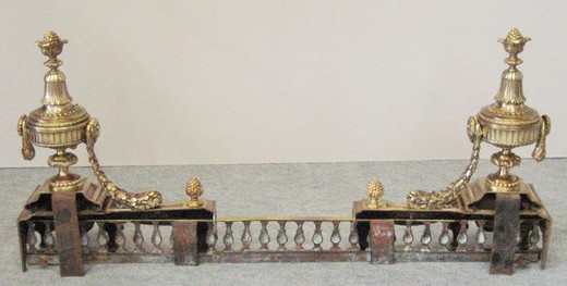 антикварный бронзовый барьер для ккамина, 19 век, стиль людовик 16