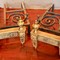 antique pair of fireplace andirons