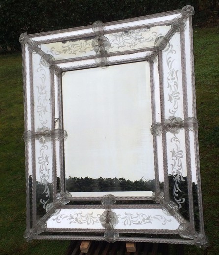 антикварное зеркало из муранского стекла, 19 век