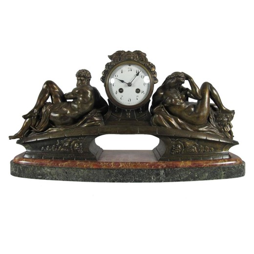 антикварные часы из мрамора и металла, 19 век