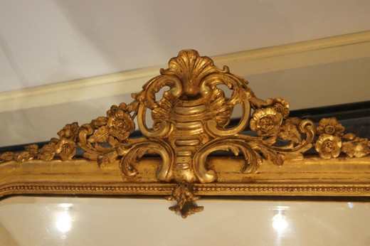 винтажное зеркало в стиле луи филипп из дерева с золотом, 19 век