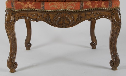 винтажные кресла в стиле регенства из бука и ткани, 18 век