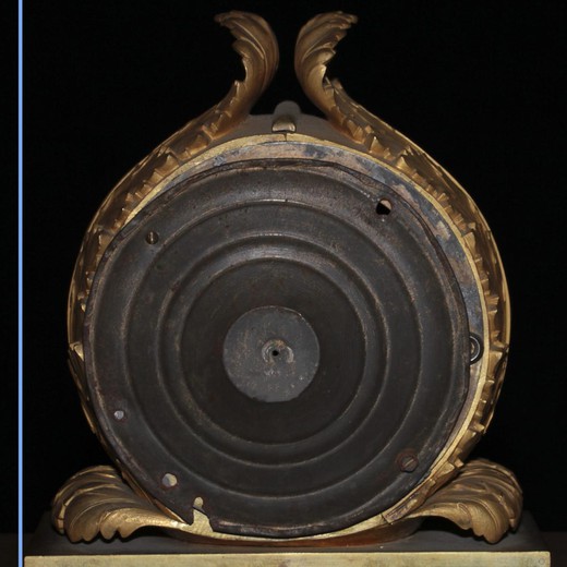 старинные бронзовые часы на пол, 19 век, золочение