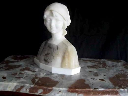 старинная мраморная скульптура женщины, 19 век