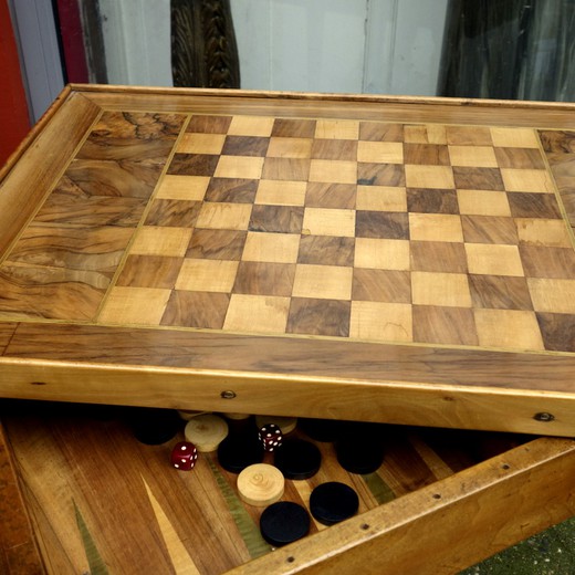 антикварная мебель - игральный стол для шашек и шахмат, 18 век