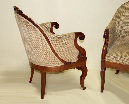 винтажная мебель - парные кресла из красного дерева, 19 век