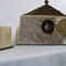 Antique bronze and marble clock