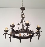 antique gothic cast iron chandelier