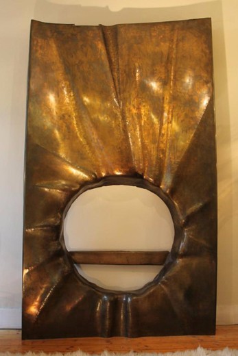 антикварный каминный портал из бронзы, конец 20 века