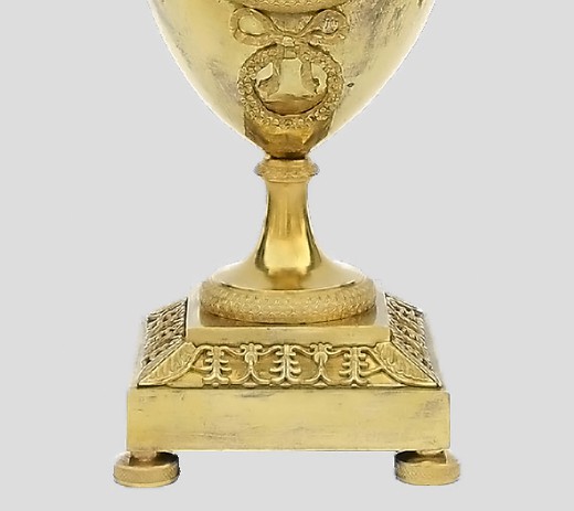 антикварные часы эпохи ампир из бронзы и золочения, 19 век