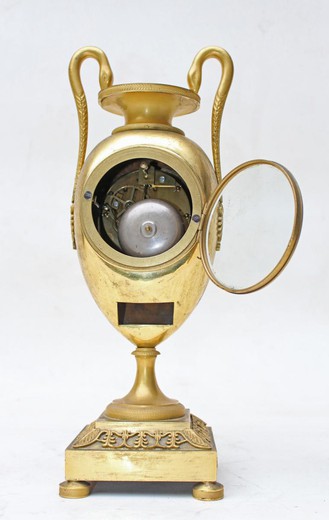 старинные часы эпохи ампир из бронзы и золочения, 19 век