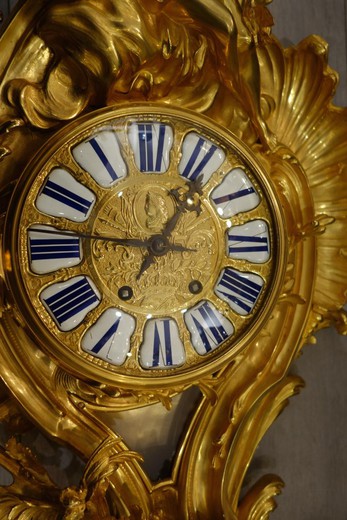 старинные часы в стиле людовик 15 из бронзы, 19 век