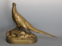 Important Bronze Auguste Cain: '' the Cock Pheasant ''