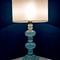 Antique opalescent and crystal table lamp