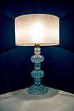Antique opalescent and crystal table lamp