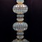 Antique opalescent and crystal table lamp