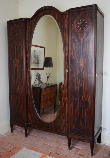 винтажная мебель - спальня из эбенового дерева и мрамора, 20 век