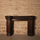 Antique carved oak fireplace