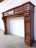 Antique red cherry marble fireplace