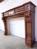 Antique red cherry marble fireplace