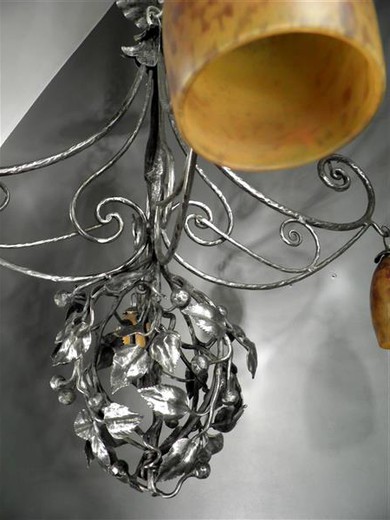 антикварная металлическая люстра ар нуво, начало 20 века