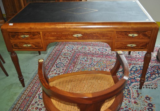 антикварный кабинет письменный стол кресло красное дерево арт-деко